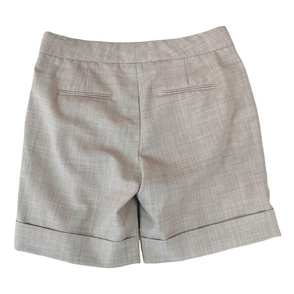 Express Design Studio Editor Shorts Size 0 Tan Cream Career Trouser Cuffed - Picture 3 of 9